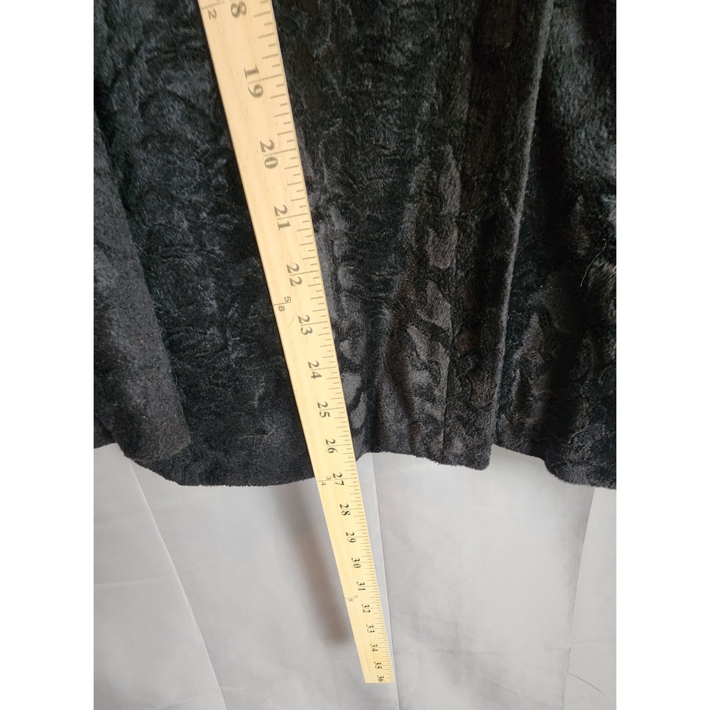 Mulberry Street Vintage Faux Fur Jacket Black Russian Made Mobwife Coat Medium - Picture 5 of 7